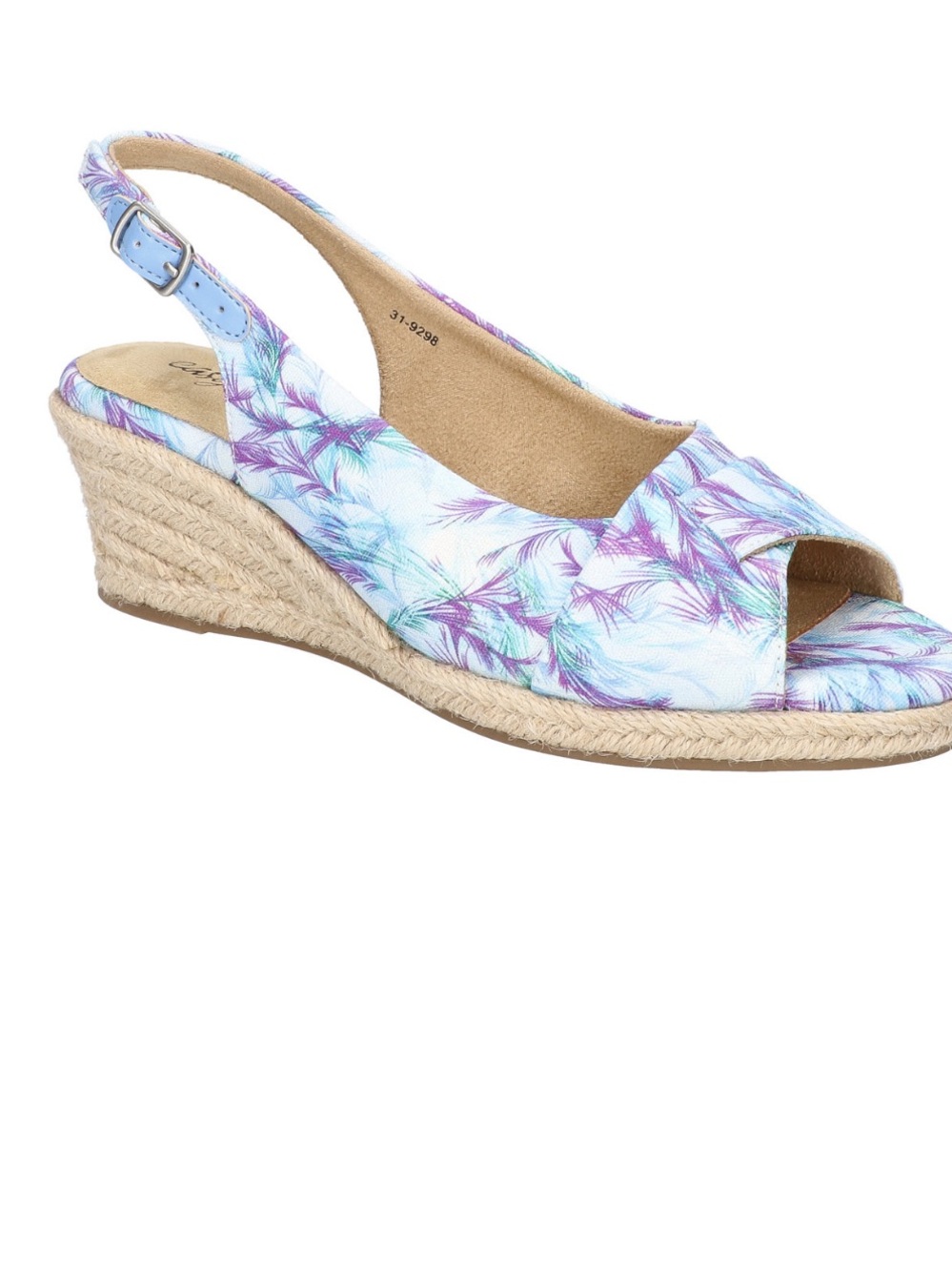 Easy Street Devlin Espadrille Wedge  Womens Size 7.5 Casual Sandals blue purple